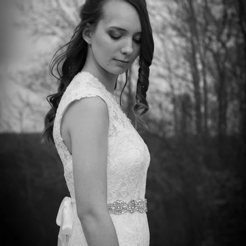Black and white bridal portrait